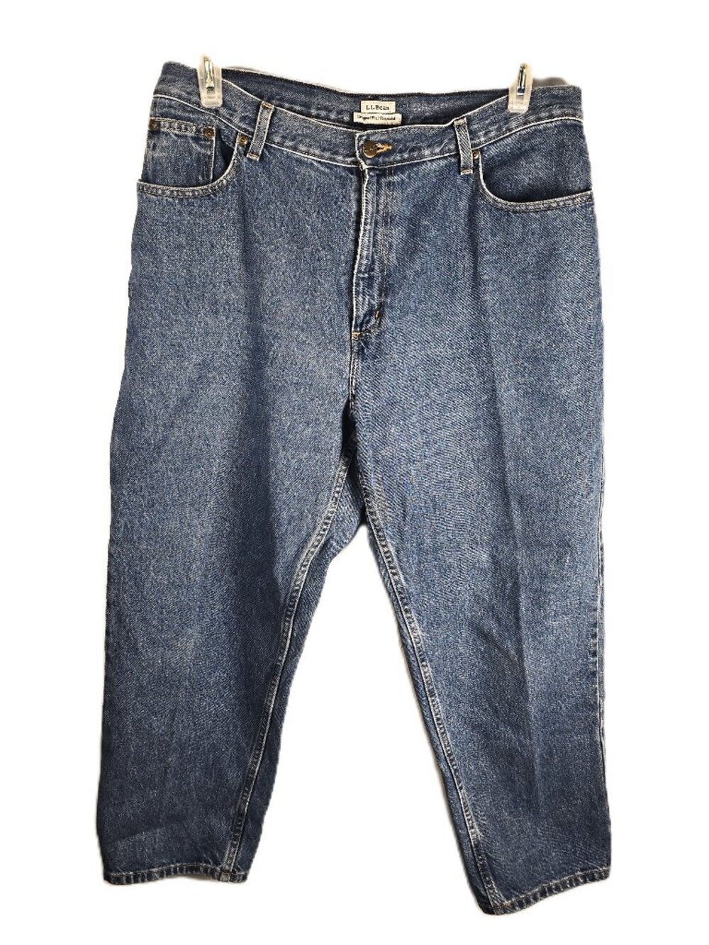 LL Bean Jeans Womens 18 Petite Straight Leg Med Wash Denim Original Fit Relaxed